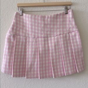 Aqua Barbie Pink and white Patterned Fabric skirt size M